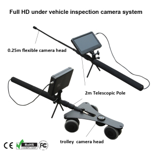 New Arrival 1080P HD Mini Under Vehicle Inspection CCTV Camera Mast Pole with Wheels with 7 Inch DVR