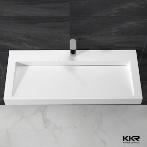 Kkr Solid Surface Fancy Bathroom Corner Vanity Sink