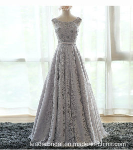 Silver Lace Bridal Dress Real Bridesmaid Evening Dress A139