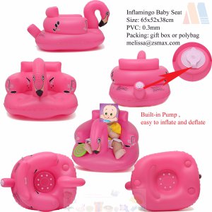 Inflatable Flamingo Baby Bath Seat