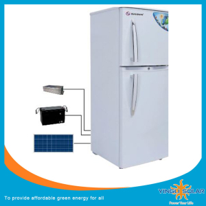 Two Door Large Cubage Solar Refrigerator with Solar Panel Charging